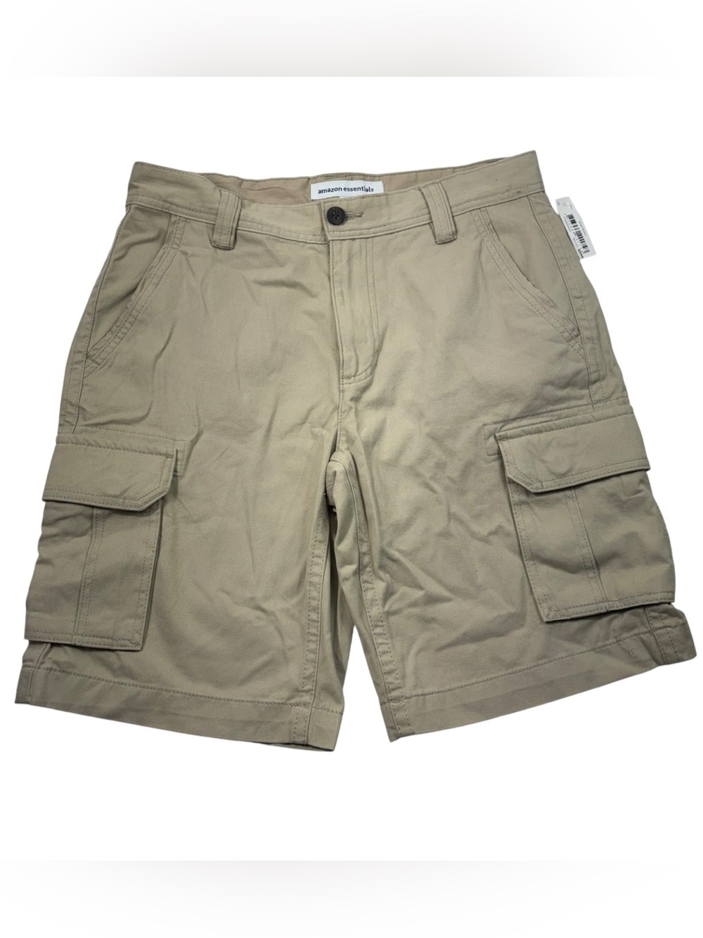 Amazon Essentials Men's Khaki Cargo Pocket Workwear Shorts 10" Inseam 30 Hiking